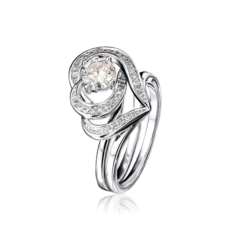 Heart Over Heart Ring Set